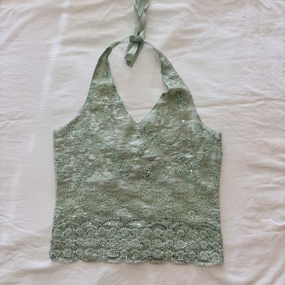 Women's Green Crop-top